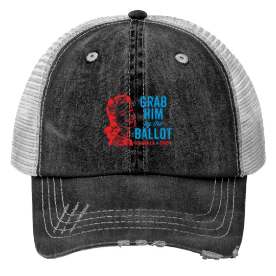 Discover Grab Him By The Ballot Kamala 2024 Funny Harris Election Trucker Hats