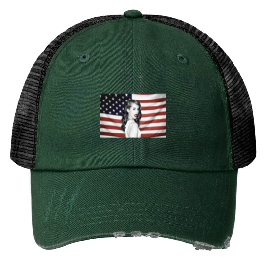 Discover Lana Del Rey American Flag Hipster Dope Mens Trucker Hats