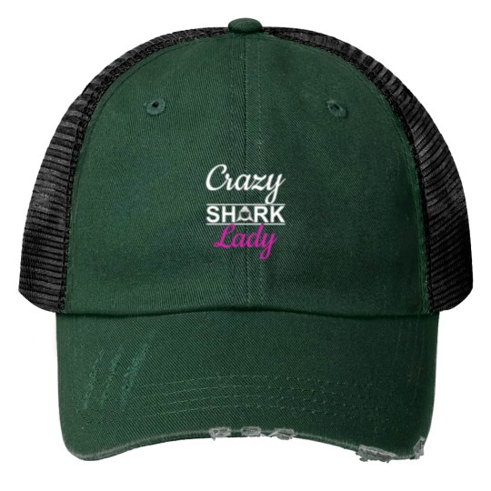Discover crazys sharks Lady Trucker Hats