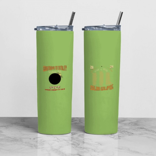 Discover Total Solar Eclipse Tumbler With Lid And Straw April 8th 2024, Rock Concert Tour Tumbler With Lid And Straw with Path of Totality Cities