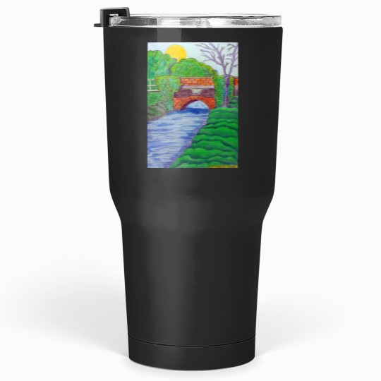 Discover 721 - A VIEW OF BERSHAM, WREXHAM - DAVE EDWARDS - COLOURED PENCILS- 2023 Tumblers 30 oz