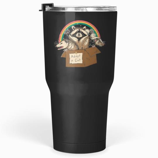 Discover Adopt Street Cats Raccoon Skunk Funny Tumblers 30 oz