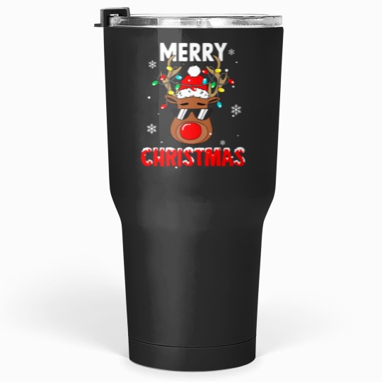 Discover Merry Christmas Reindeer Sunglasses Xmas Snow Happy Holiday Tumblers 30 oz