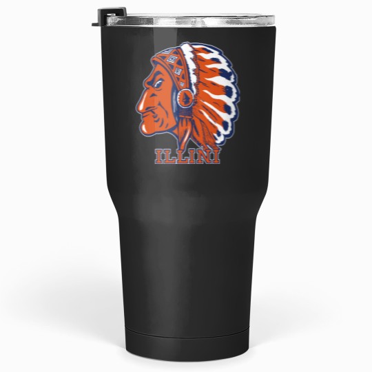 Discover Illinois T-ShirtVintage Chief Illiniwek artwork T-Shirt_by Osprey_ Tumblers 30 oz