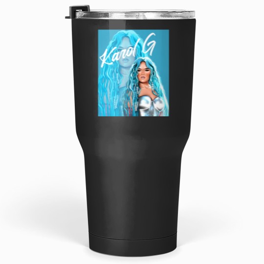 Discover Rectangle Karol  with Blue Hair Illustration Tumblers 30 oz