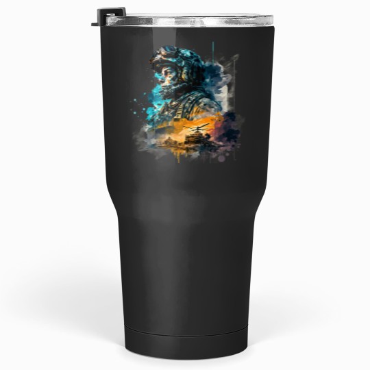 Discover Soldier watercolor print Tumblers 30 oz