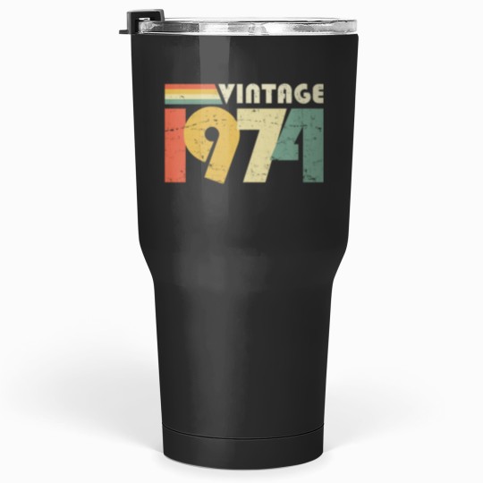 Discover Vintage 1974, 50th Birthday Gift Distressed Design Tumblers 30 oz