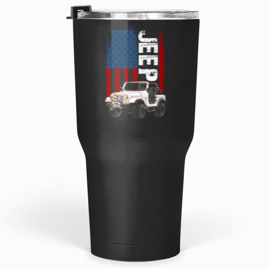 Discover -Jeep-American Flag-Jeep- Tumblers 30 oz