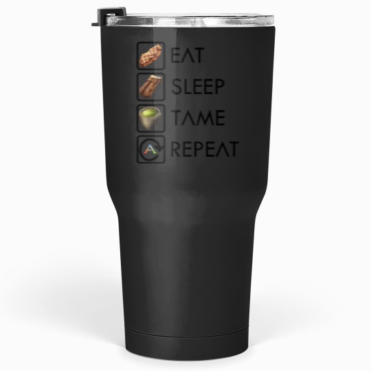 Discover Ark Súrvívál Evolved Eat, Sleep, Tame, Repeat Black , Unisex For Men Women Graphic  bla Tumblers 30 oz