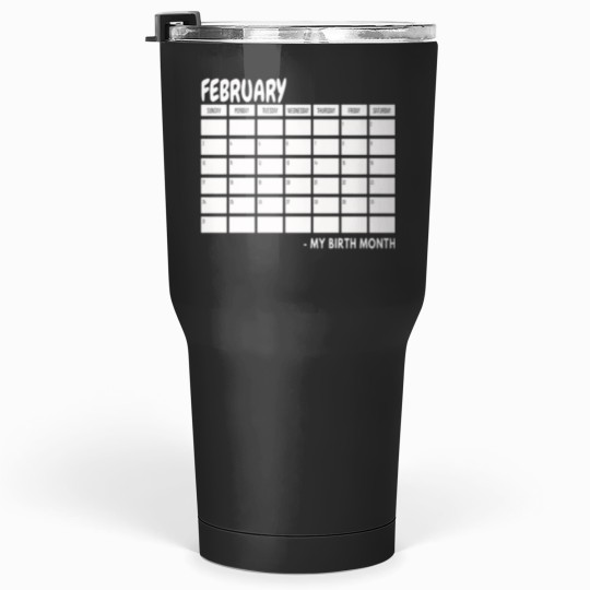 Discover Birth Month - February Black Tumblers 30 oz