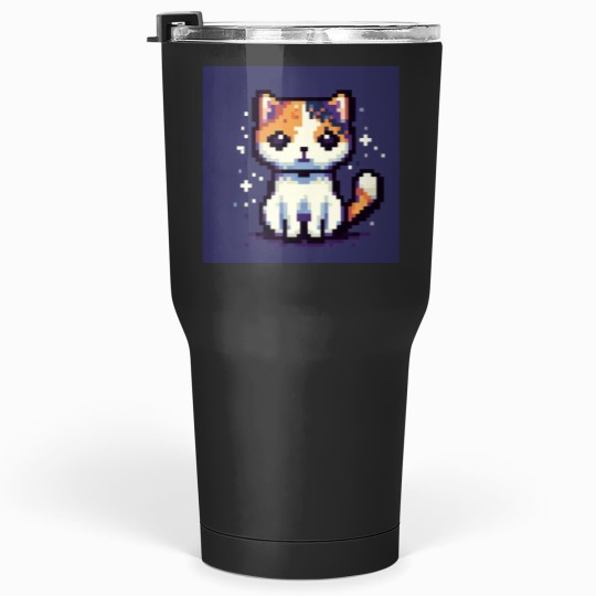 Discover Pixel Calico Cat Tumblers 30 oz