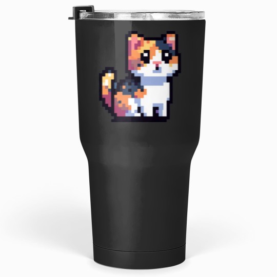 Discover Pixel Calico Cat Tumblers 30 oz