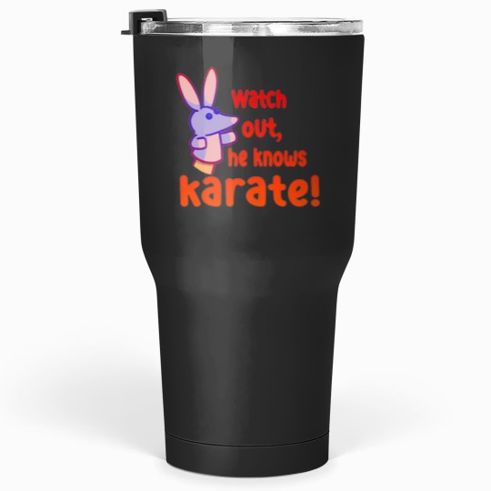 Discover Watch out,he knows karate Tumblers 30 oz