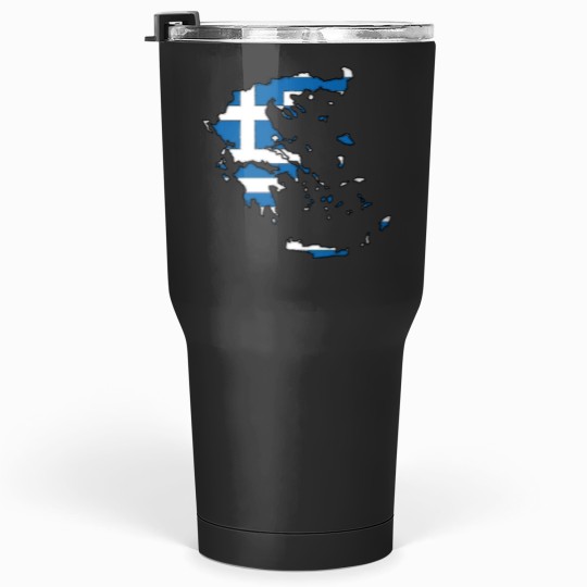 Discover Greece Map With Greek Flag Sticker Tumblers 30 oz
