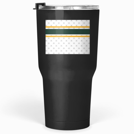 Discover White, Green, &amp Gold Power Stripe Tumblers 30 oz