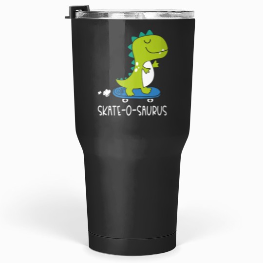 Discover Skating Dino Skating Dino Skate-O-Saurus Dinosaur Tumblers 30 oz