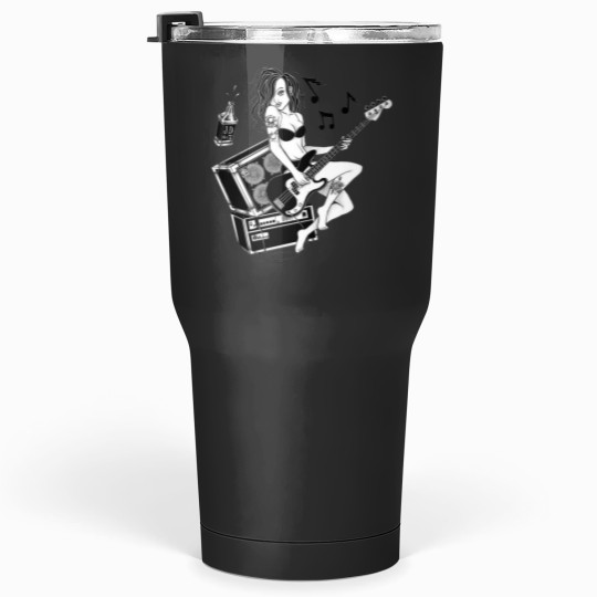 Discover Girl Singer Guitar Rock Tumblers 30 oz