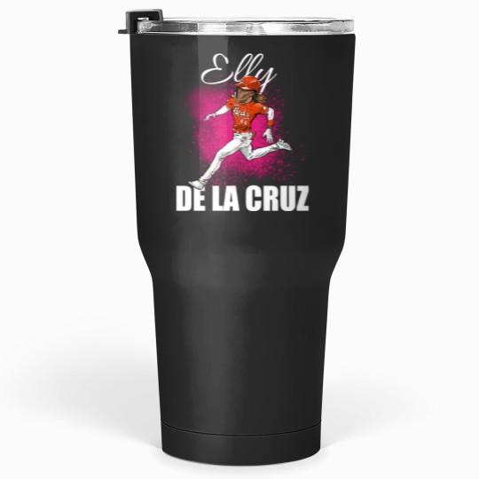 Discover Elly de la Cruz Cartoon  Player  (white text) Sticker Tumblers 30 oz