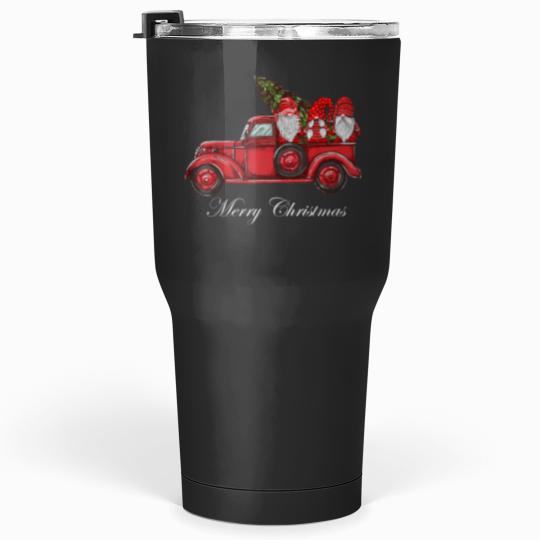 Discover Merry Christmas Vintage Red Truck Gnomes With Christmas Tree Tumblers 30 oz