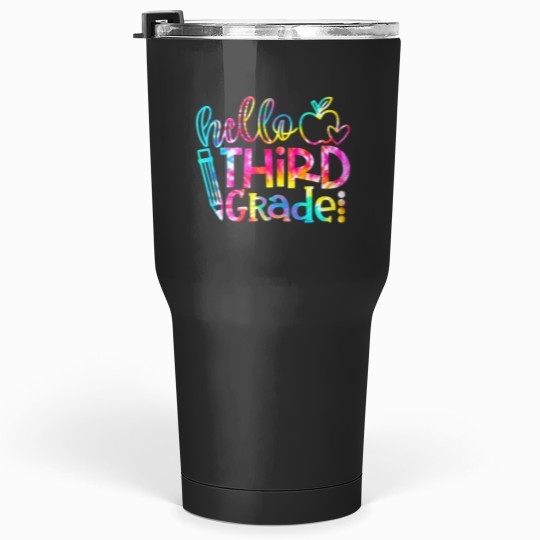 Discover Teacher Job Tie Dye Hello 3rd Grade Teacher Student Back To School Tumblers 30 oz