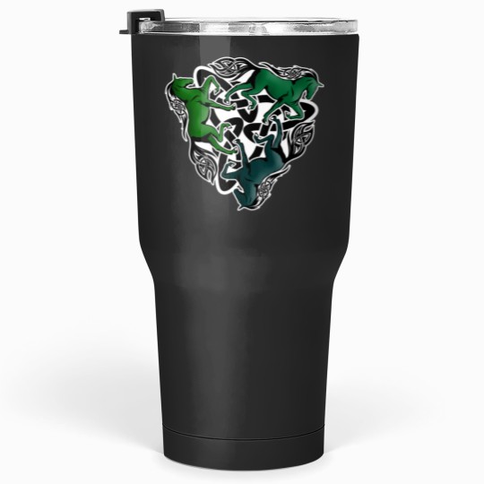 Discover Triquetra Green Horses Tumblers 30 oz