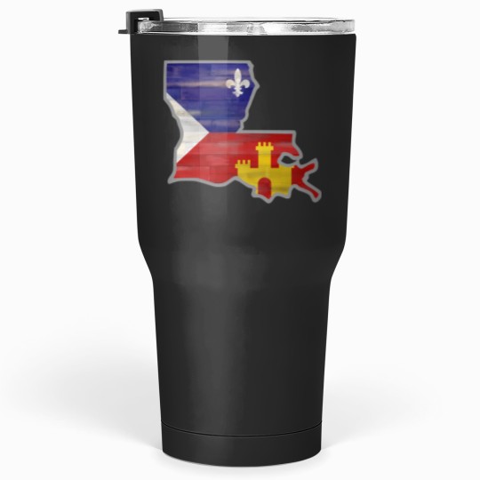 Discover louisiana with acadiana flag Tumblers 30 oz