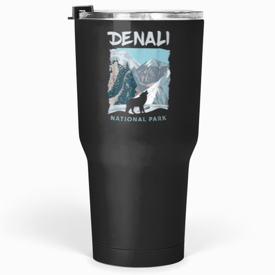 Discover Denali National Park US Wolf Alaska Wolves Tumblers 30 oz