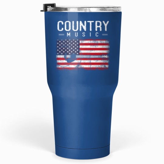 Discover Country Music Vintage Guitar American Flag 21 Tumblers 30 oz