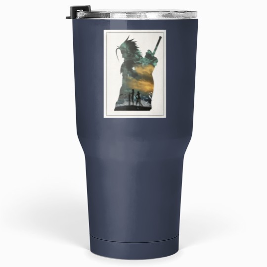 Discover Final Fantasy 7 VII Zack and Cloud Minimalist Art Tumblers 30 Oz