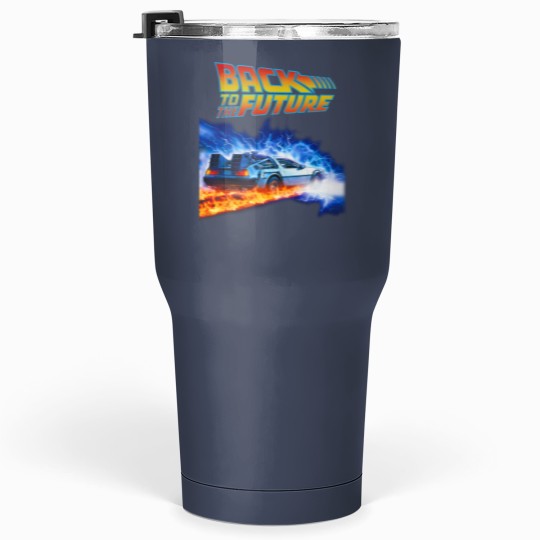 Discover back to the future PNG just DTF halftone black Tumblers 30 Oz