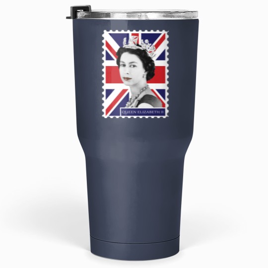 Discover Queen Elizabeth II Stamp_ Union Jack Tumblers 30 Oz