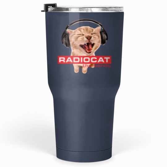 Discover RadioCat 30 Oz Tumbler, Meme Cat Inspired by Radiohead