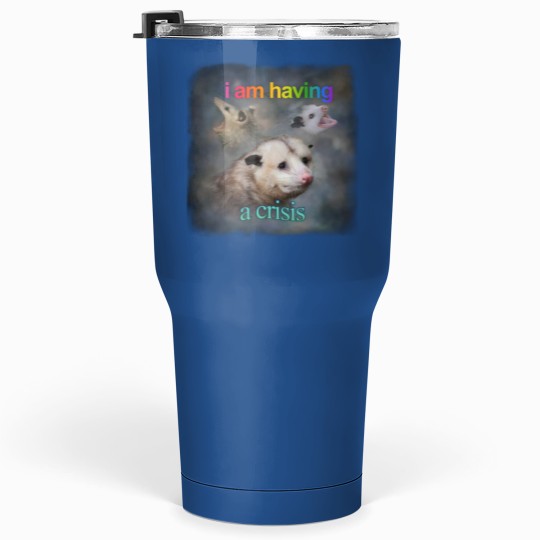 Discover I am having a crisis possum word art Classic Tumblers 30 Oz