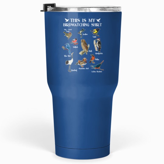 Discover Bird Nerd Tumblers 30 Oz, Forest Botanical Colorful Birds Birdwatchers Gift Bird