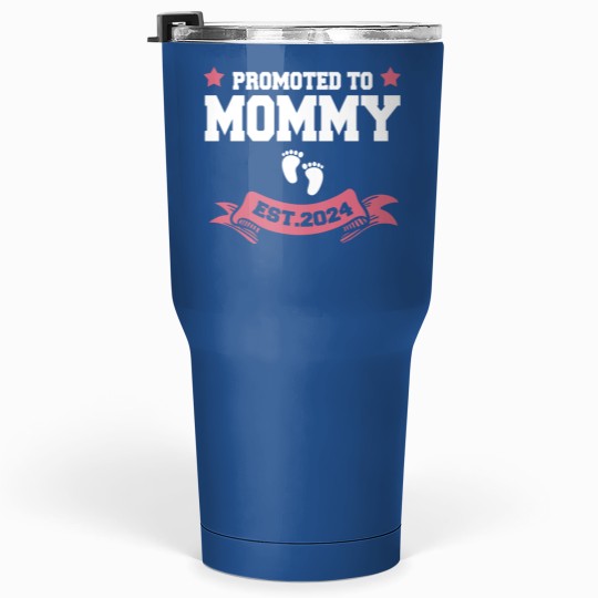 Discover Promoted To Mommy 2024 New Mom Pregnancy Announcement Funny Classic Tumblers 30 Oz