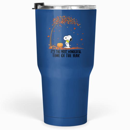 Discover Fall Snoopy Dog Tumblers 30 Oz, Thanksgiving Snoopy Dog Tumblers 30 Oz