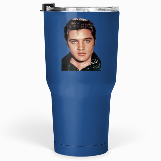 Discover Elvis Presley Signature Tumblers 30 Oz Short Sleeve Cotton White Women Men S to 5XL