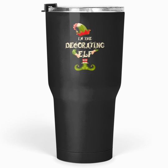 Discover Im The Decorating Elf Shirt Women Christmas Pajamas Costume 6728 Tumblers 30 oz