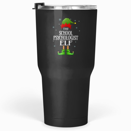 Discover School Psychologist Elf Xmas Funny Family Matching Christmas Tumblers 30 oz
