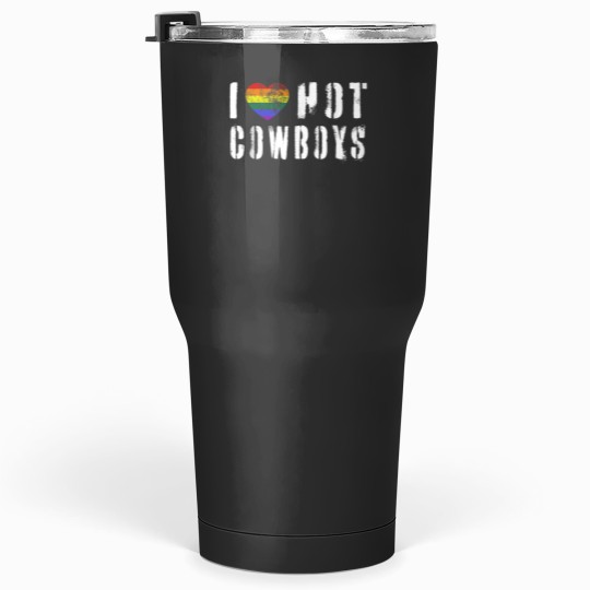 Discover I Love Hot Cowboys I Heart Cowboys Country Western LGBT Gay Tumblers 30 oz