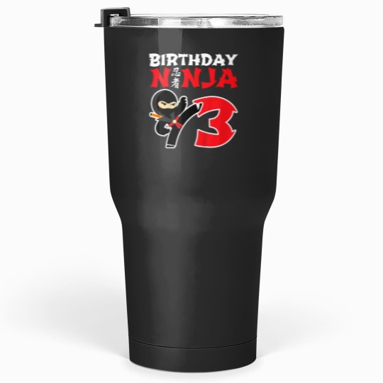 Discover Kids Birthday Ninja Shirt 3 Year Old Ninja Birthday Party Theme Tumblers 30 oz