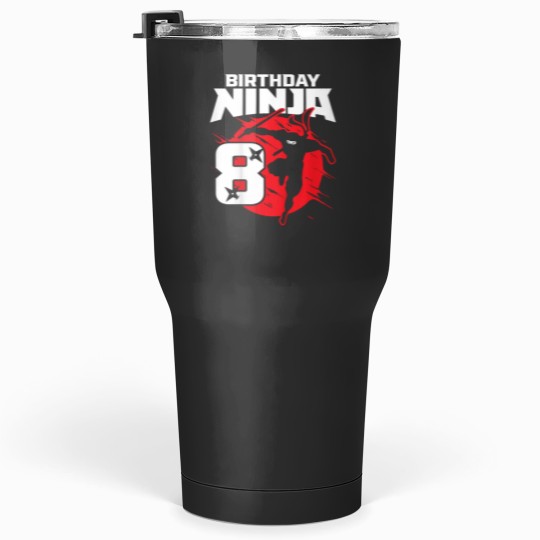 Discover Kids Birthday Ninja 8th Birthday Little Ninja Is 8 Year Old Boys Tumblers 30 oz