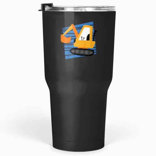 Discover Kids Construction Excavator Machine Cartoon Graphic for Tumblers 30 oz