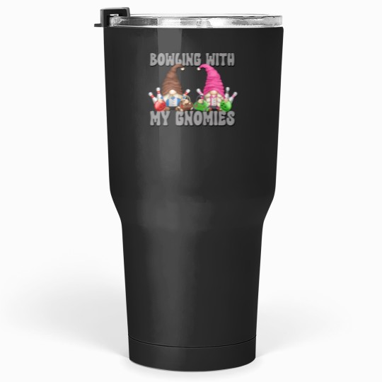 Discover Kids Bowling With My Gnomies Funny Saying Gnome Graphic Tee 6277 Tumblers 30 oz