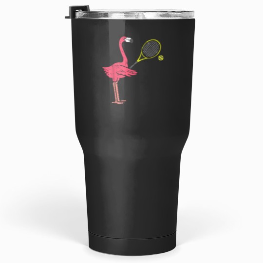 Discover Flamingo Playing Tennis Funny Bird Player Men Kids 1807 Tumblers 30 oz