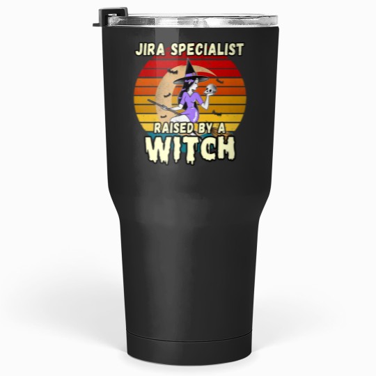 Discover JIRA SPECIALIST RAISED BY A WITCH, HALLOWEEN DESIGN FOR JIRA SPECIALISTS Tumblers 30 oz
