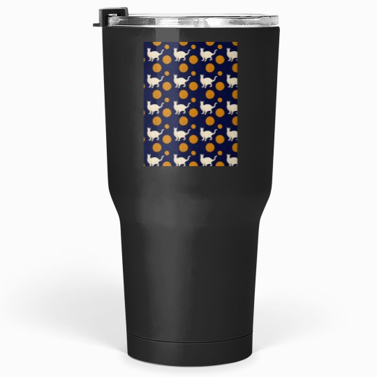 Discover White Cat Orange Polka Dots - Matisse-esque Graphic Tumblers 30 oz