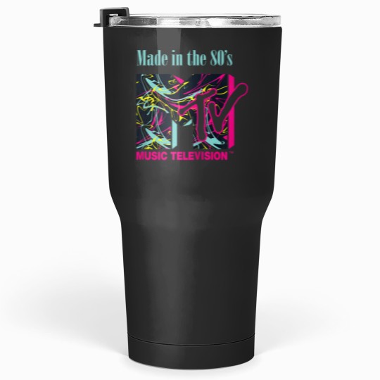 Discover Mademark x MTVs The  MTVs Logo with abstract funky new Wave Lines Raglan Baseball Tee Tumblers 30 oz