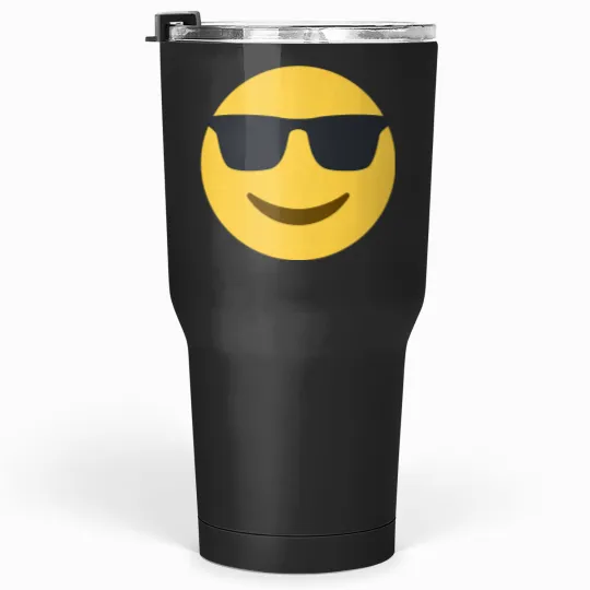 Discover Smiling Emoticon Face with Sunglasses Tumblers 30 oz