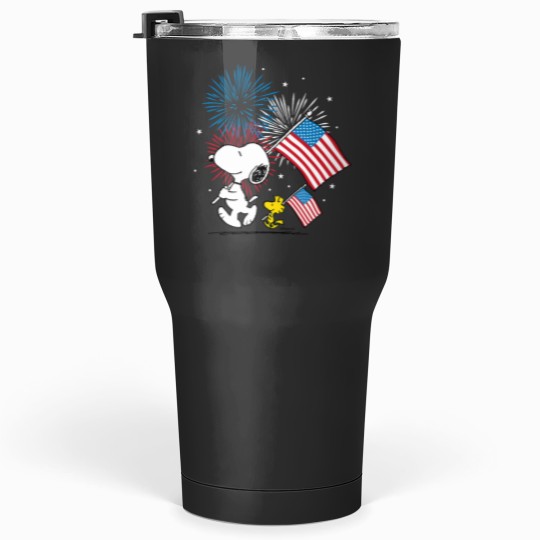 Discover Peanutsss Snoopy Woodstock American Flags Fireworks Tumblers 30 oz